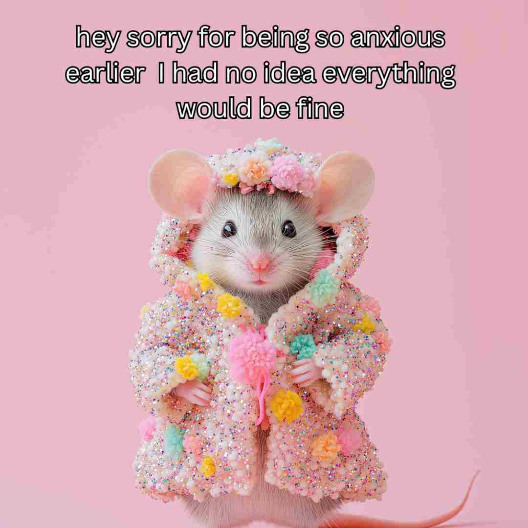 Anxious Pom Pom Mouse art print - Image 2