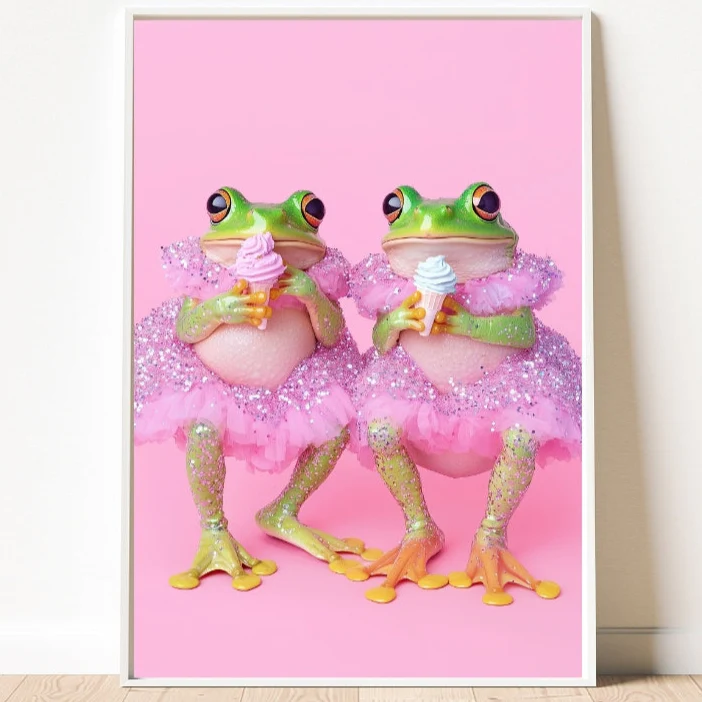 Bestie Frogs Ice-cream print