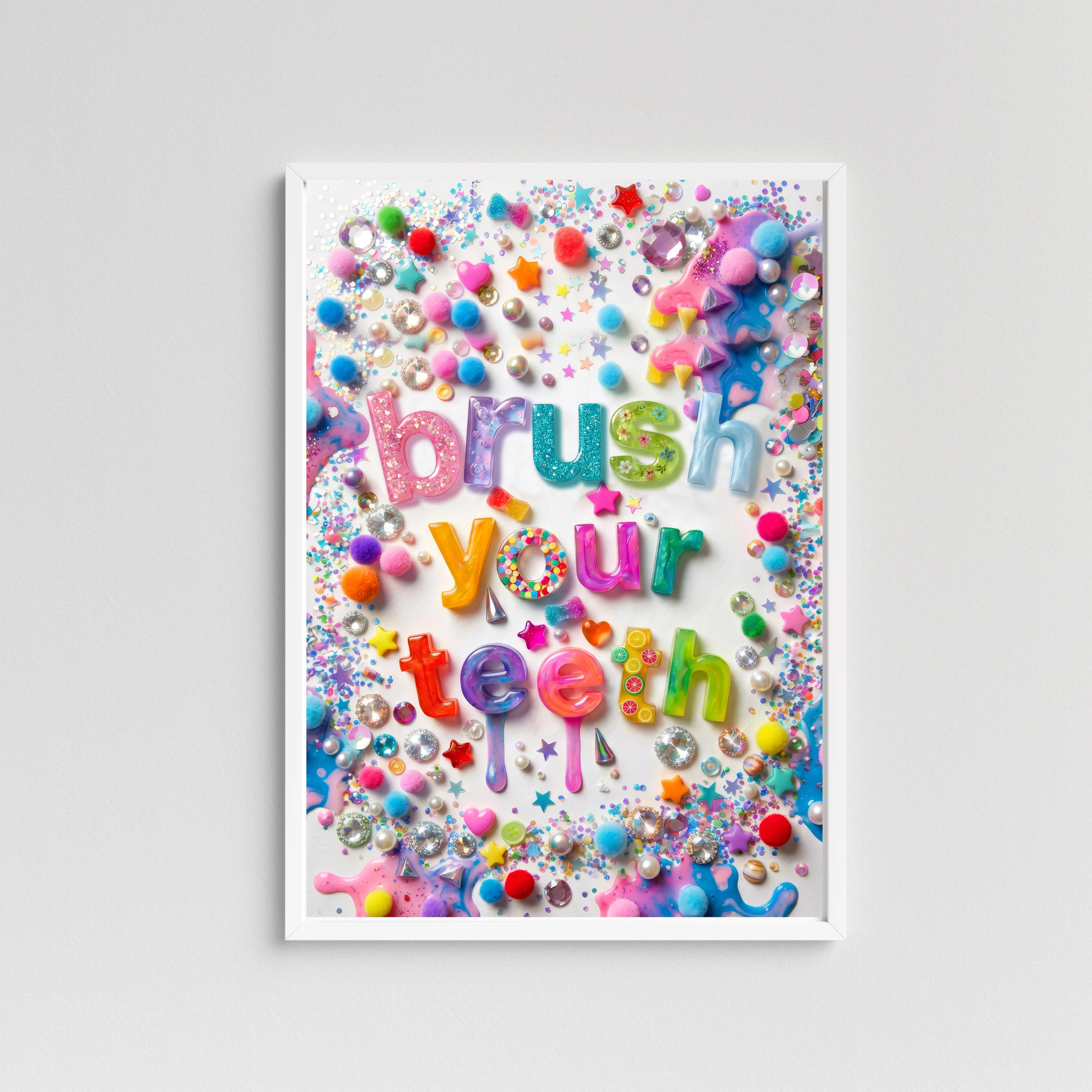Brush Your Teeth Collage Print