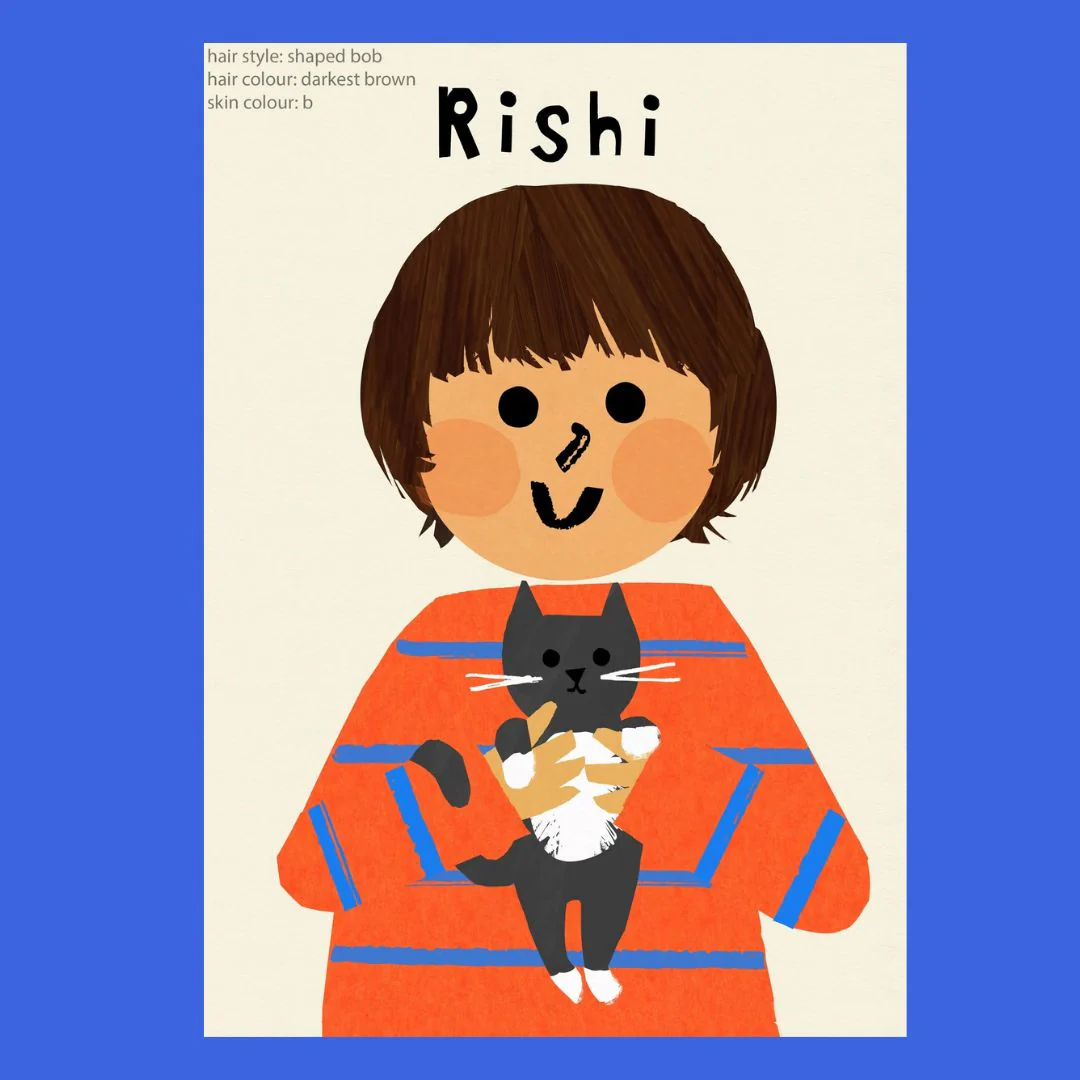 Cat Boy Portrait Print - Personalise