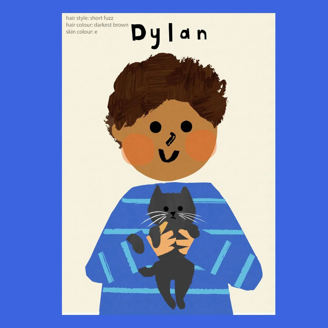 Cat Boy Portrait Print - Personalise - Image 9