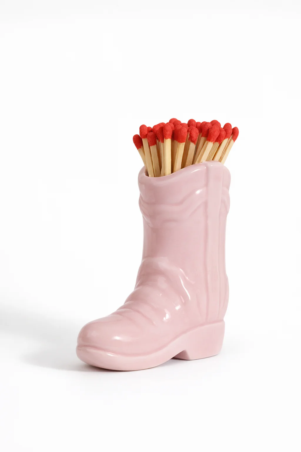 Ceramic boot match holder with striker - pink - Image 3