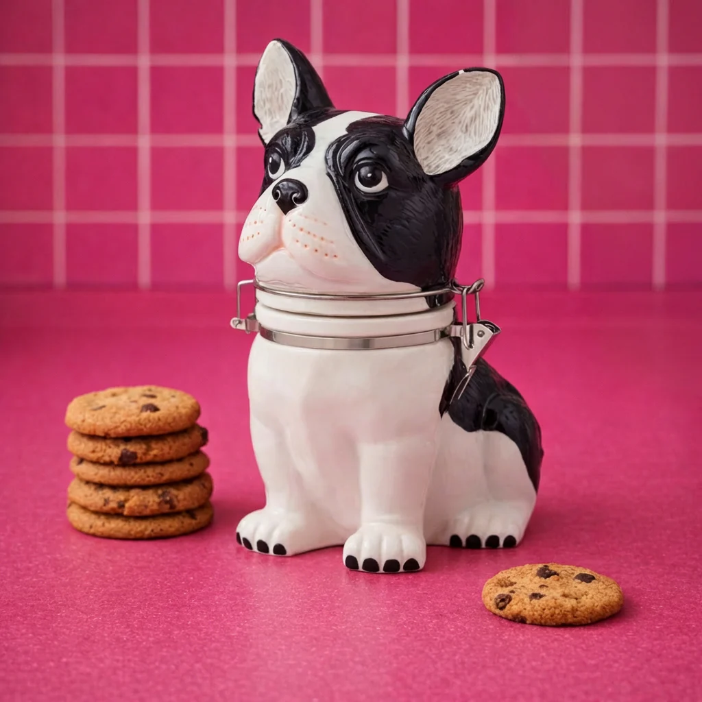 Ceramic Frenchie Storage Jar