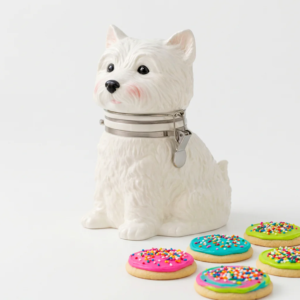 Ceramic Westie Storage Jar