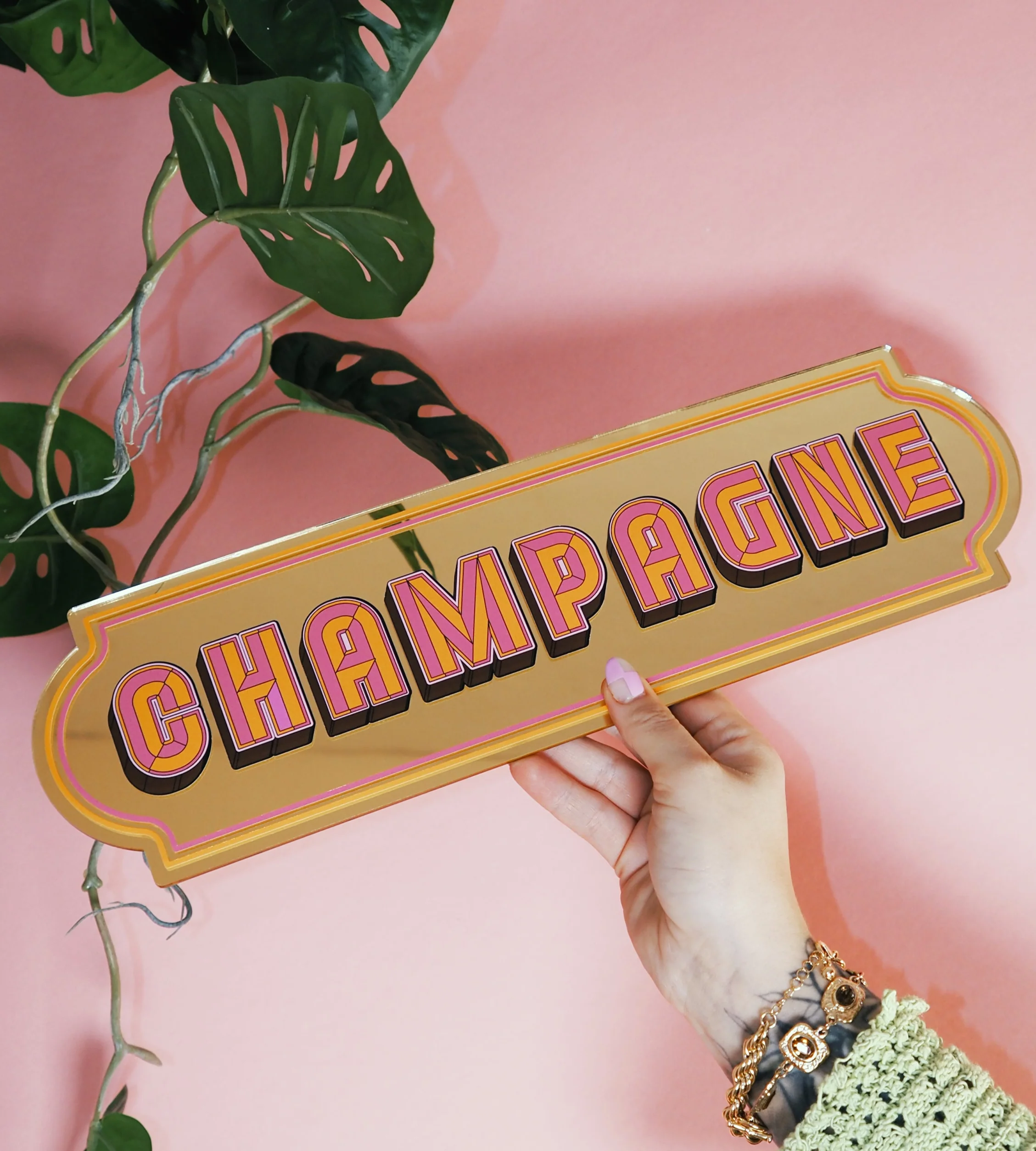 Champagne- Gold rectangle mirror
