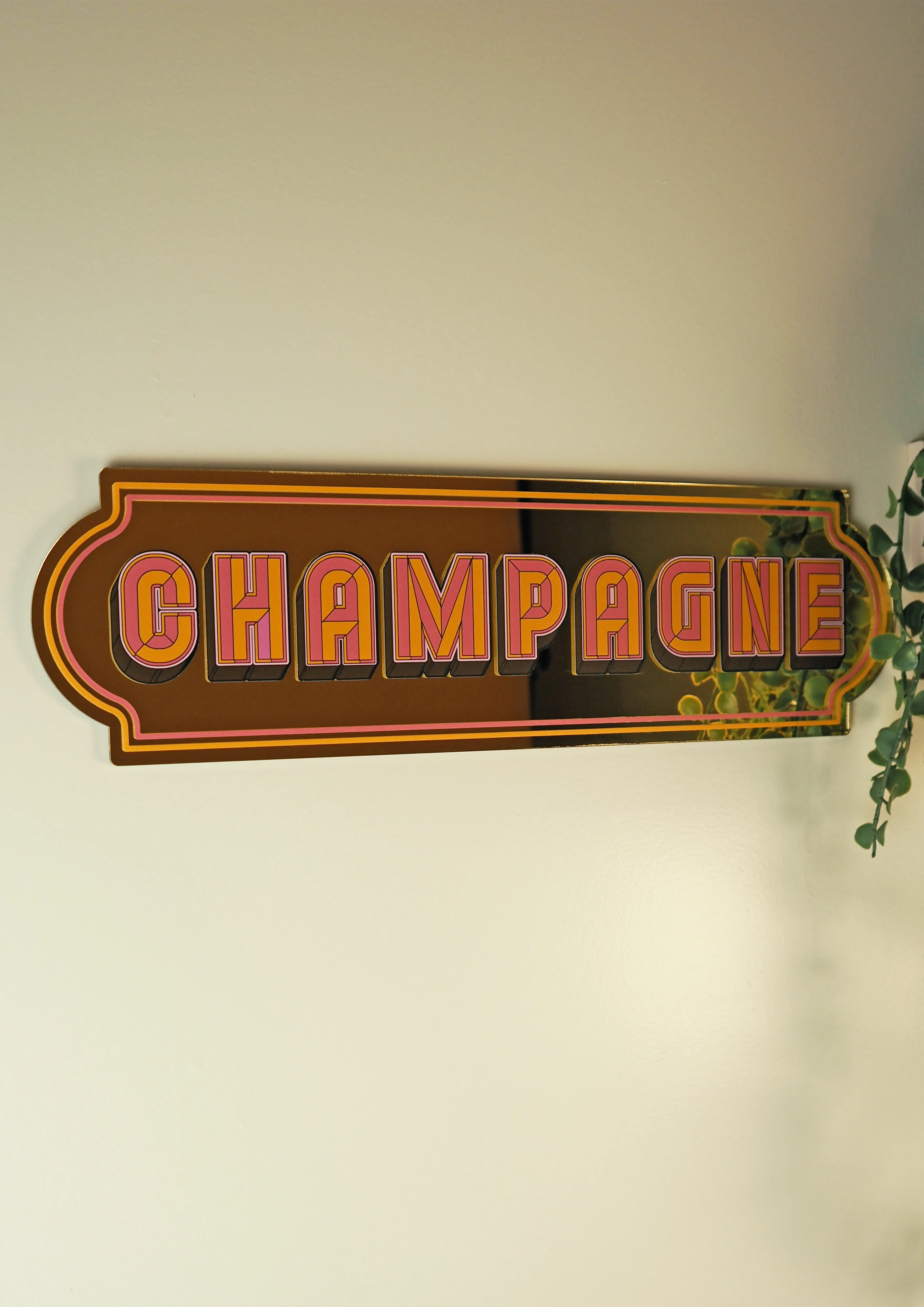 Champagne- Gold rectangle mirror - Image 3