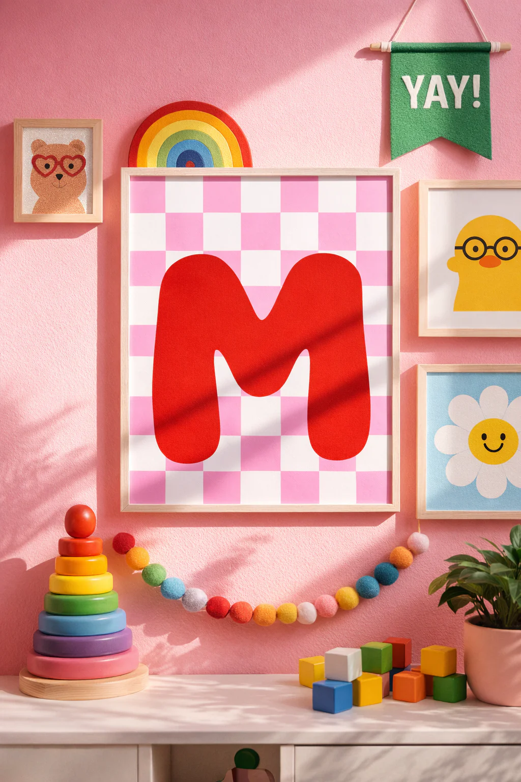 Check Mate Initial Print Letter M - Image 4