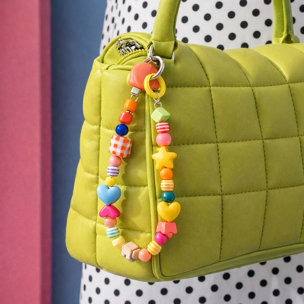 Chunky beaded Bag Charms - Colours assorted
