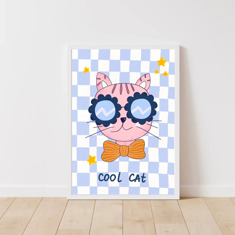 Cool Cat Art Print - Image 3