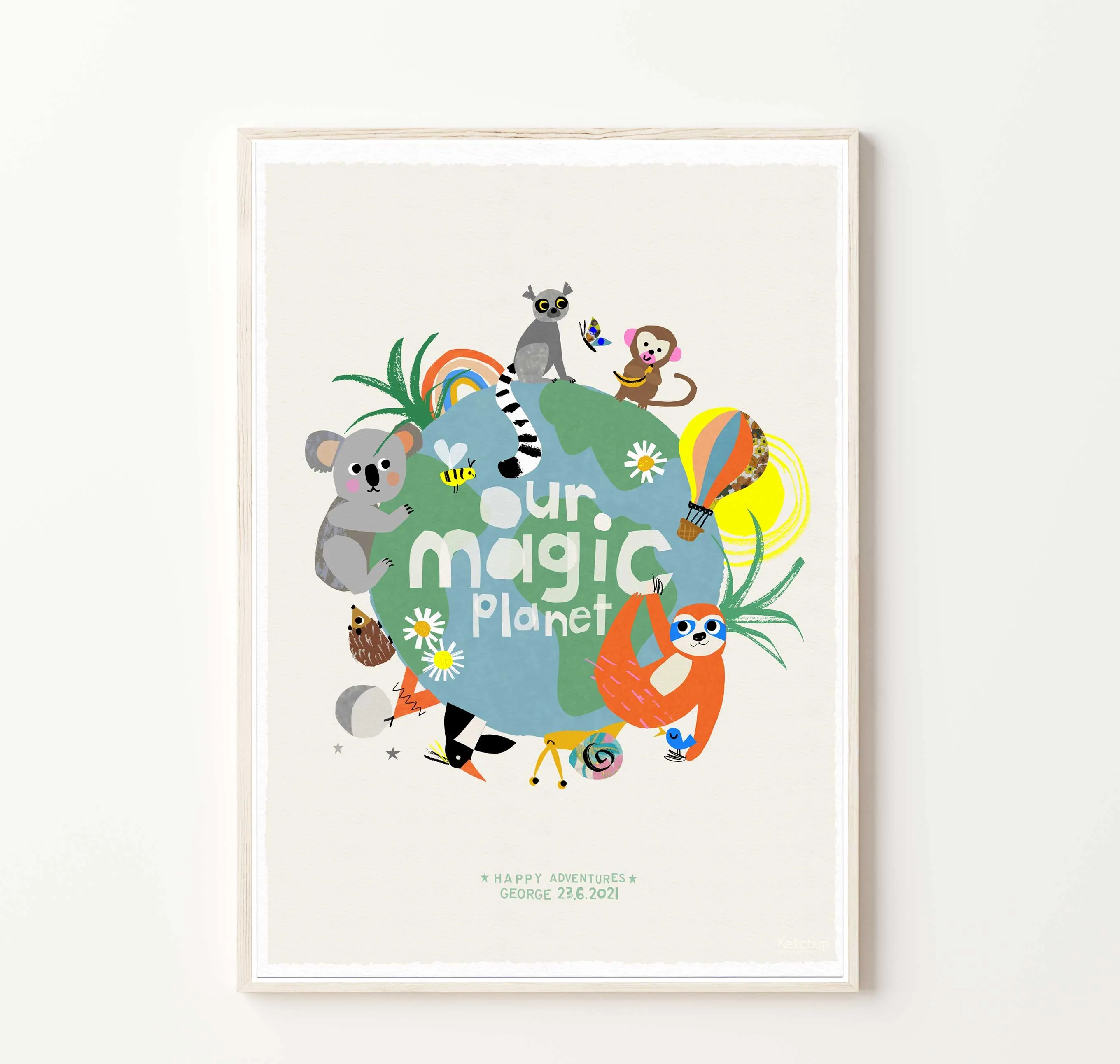 Personalised our magic planet print
