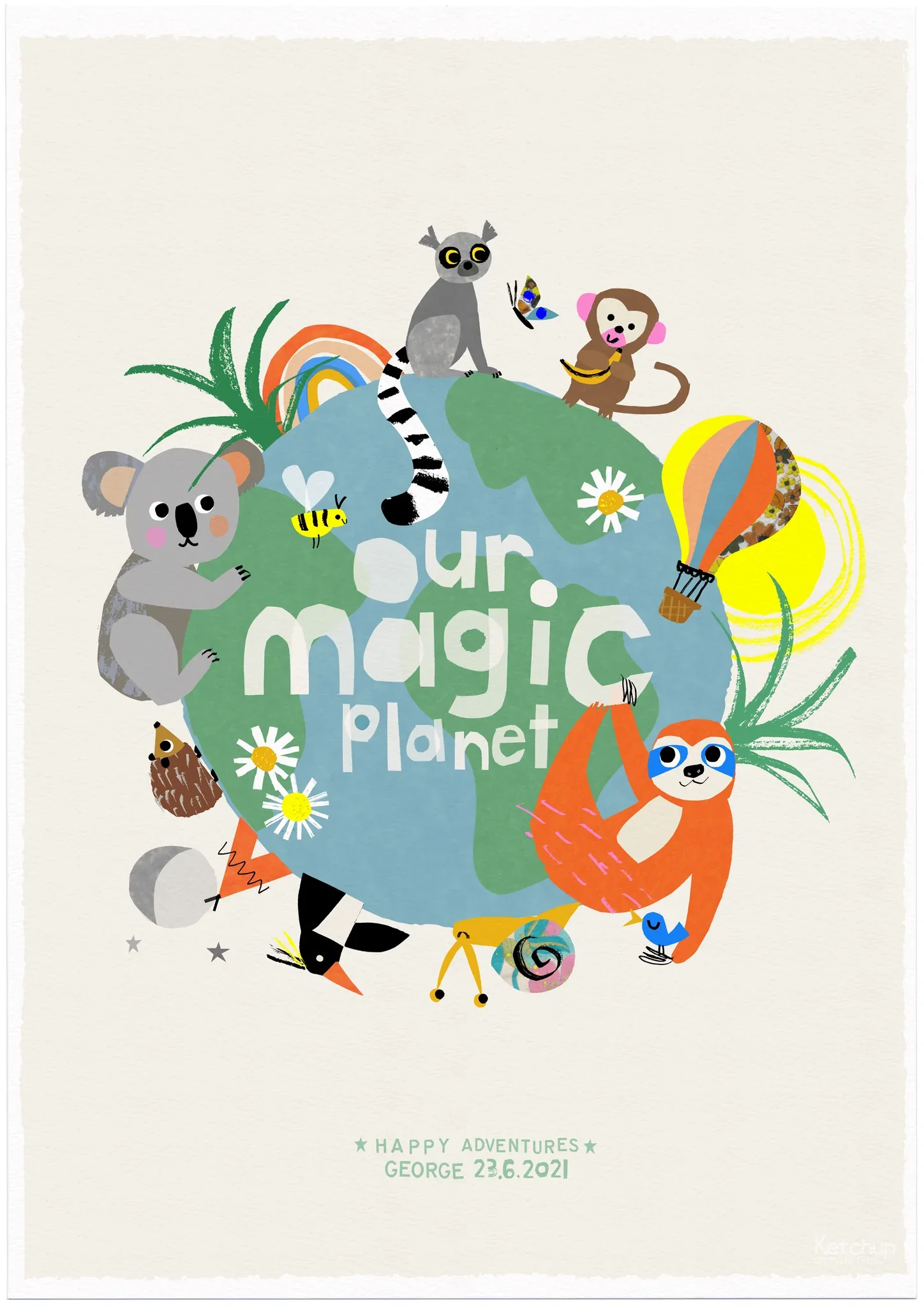 Personalised our magic planet print - Image 2