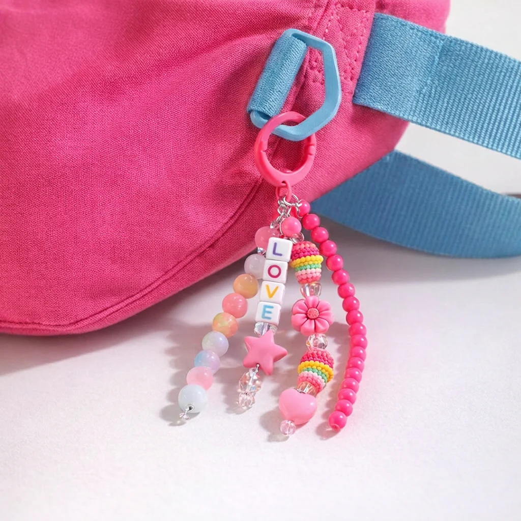 Dangle clip on Bag Charm - Colours assorted