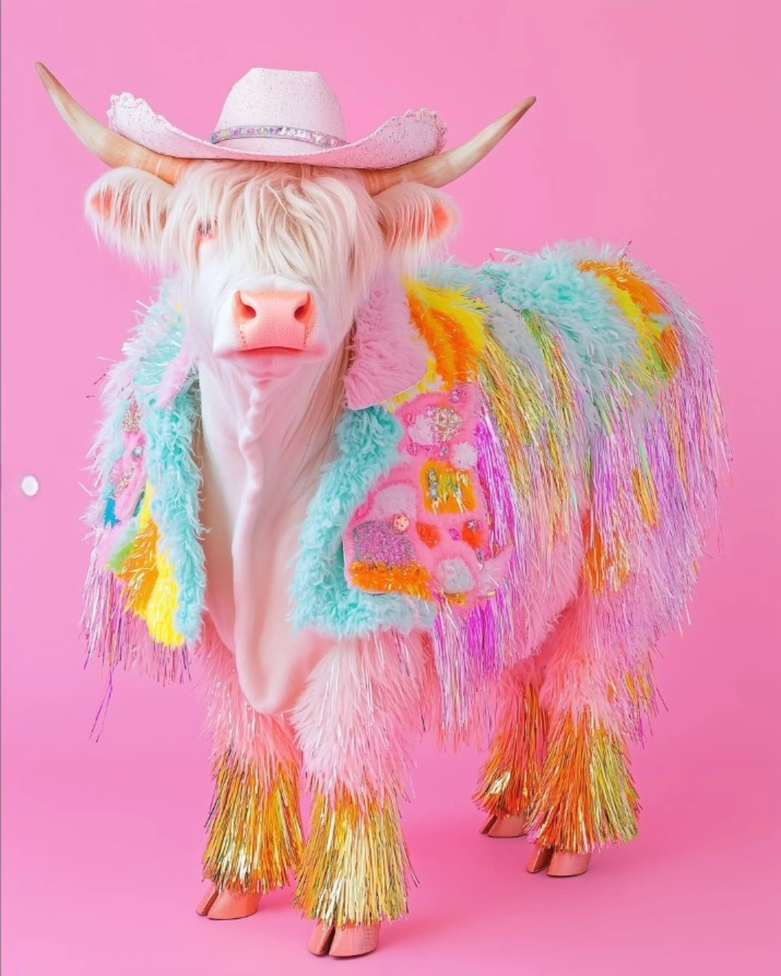 Disco Cow Print with Fringe print - Image 2