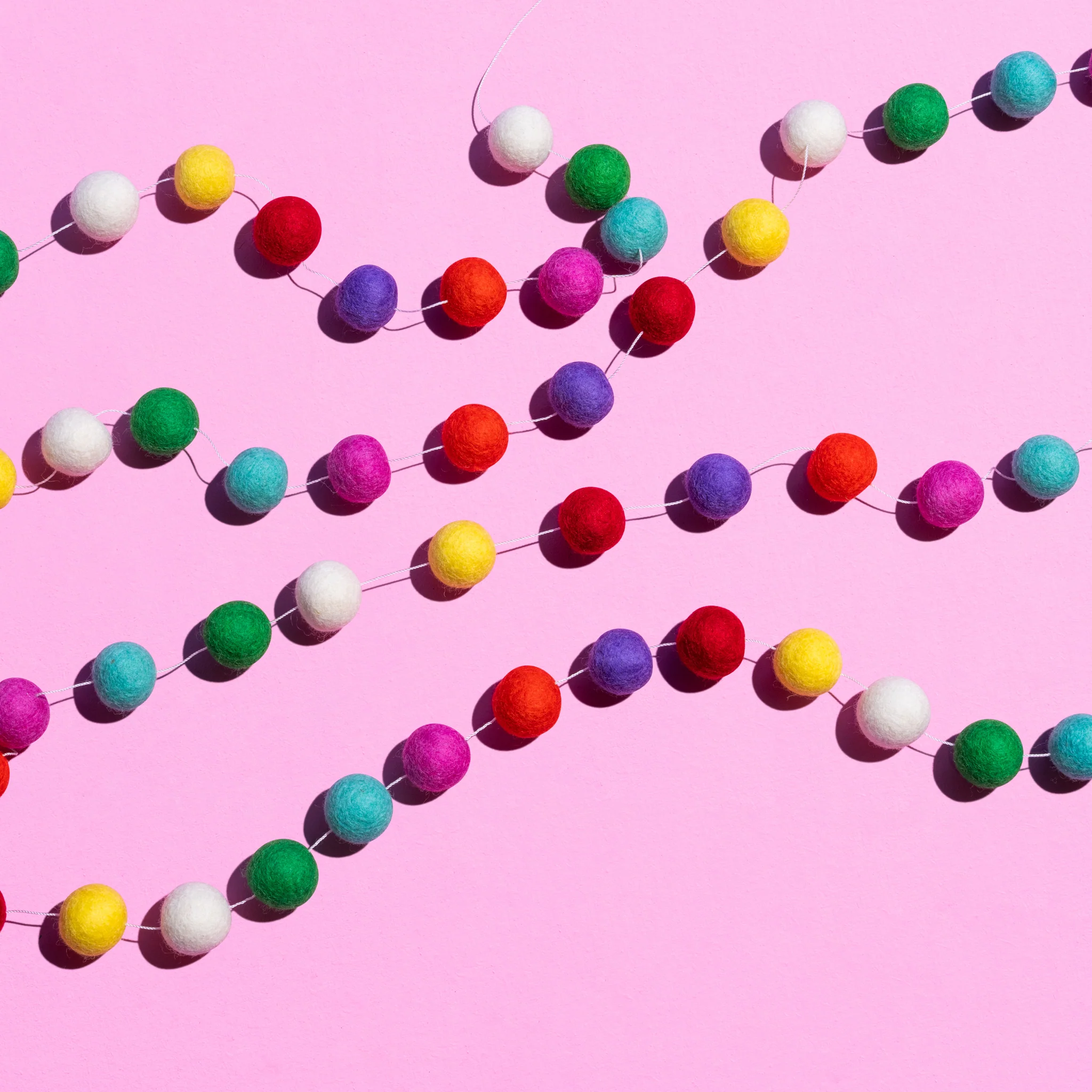 Fair Trade Felt Ball Garland - Ice cream sundae - Image 2