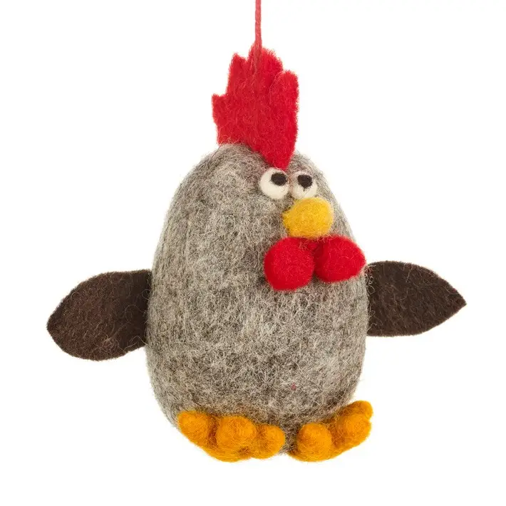 Fair Trade Handmade Albert Eggstine Hanging rooster - brown - Image 5