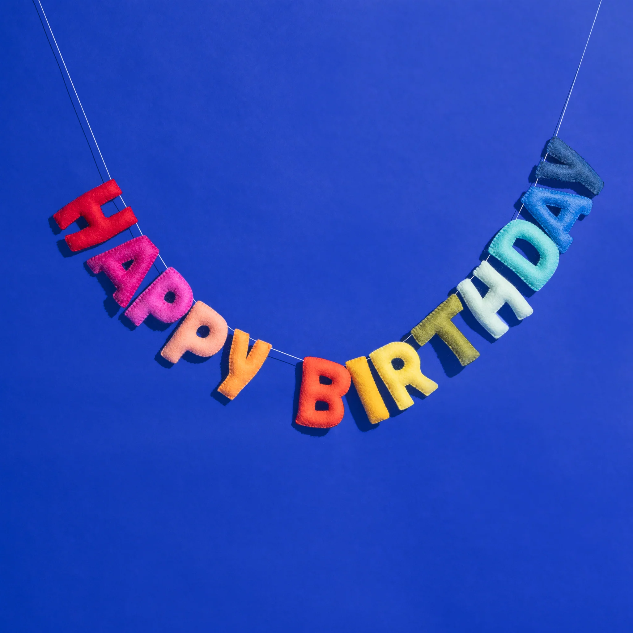 Fair Trade Happy Birthday Felt Garland - Rainbow - Image 3