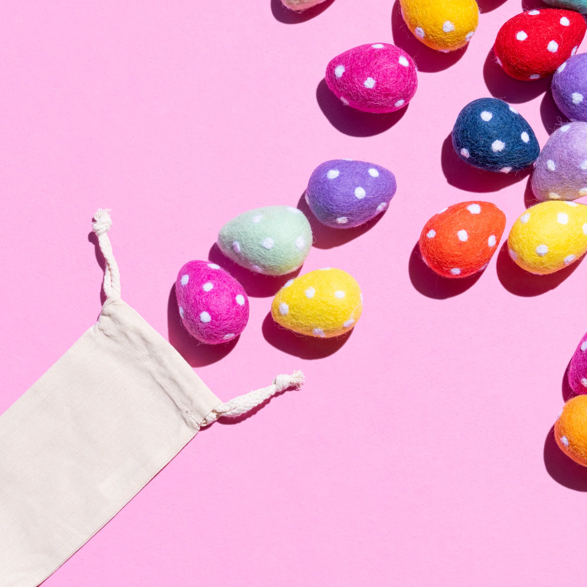 Fair Trade Spotty Felt Easter Egg - Colours assorted - Image 3