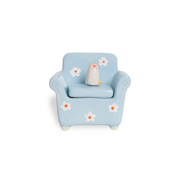 Floral Cat Chair Jewelry Box