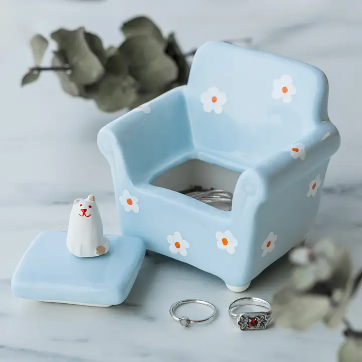 Floral Cat Chair Jewelry Box - Image 2
