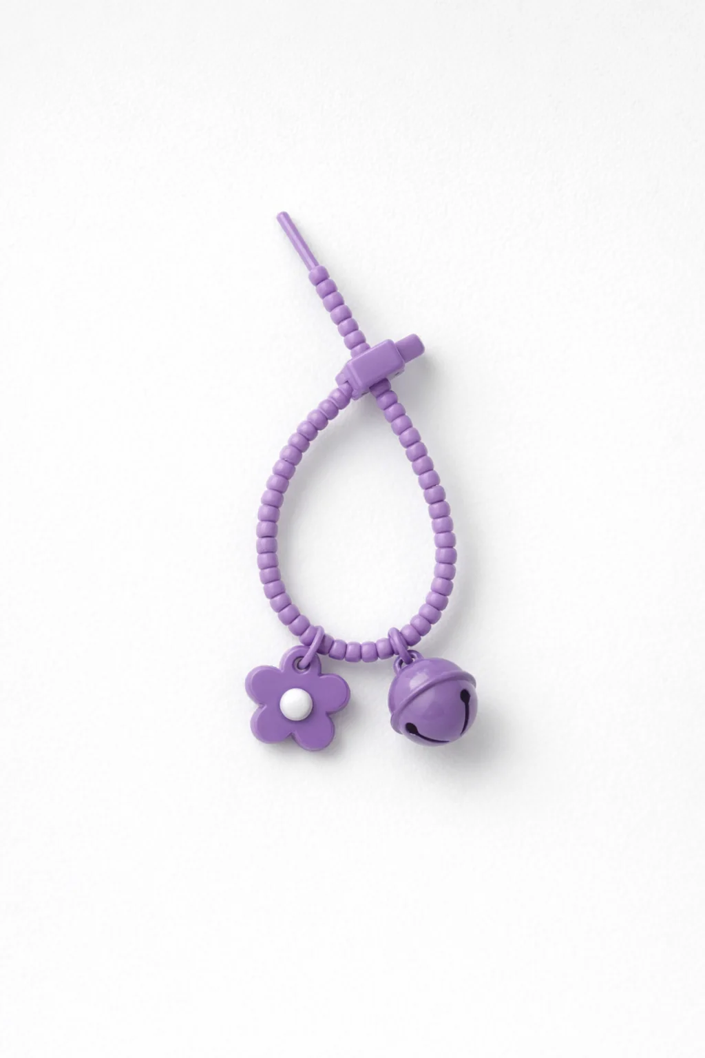 Floral silicon grip tie key chain with bell - colours assorted - Image 6