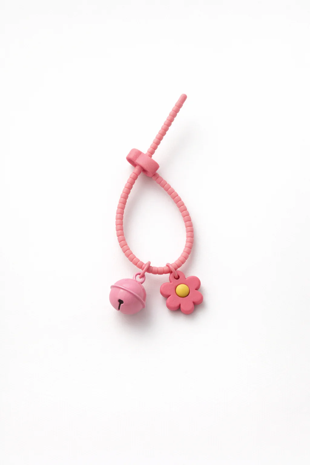 Floral silicon grip tie key chain with bell - colours assorted - Image 8