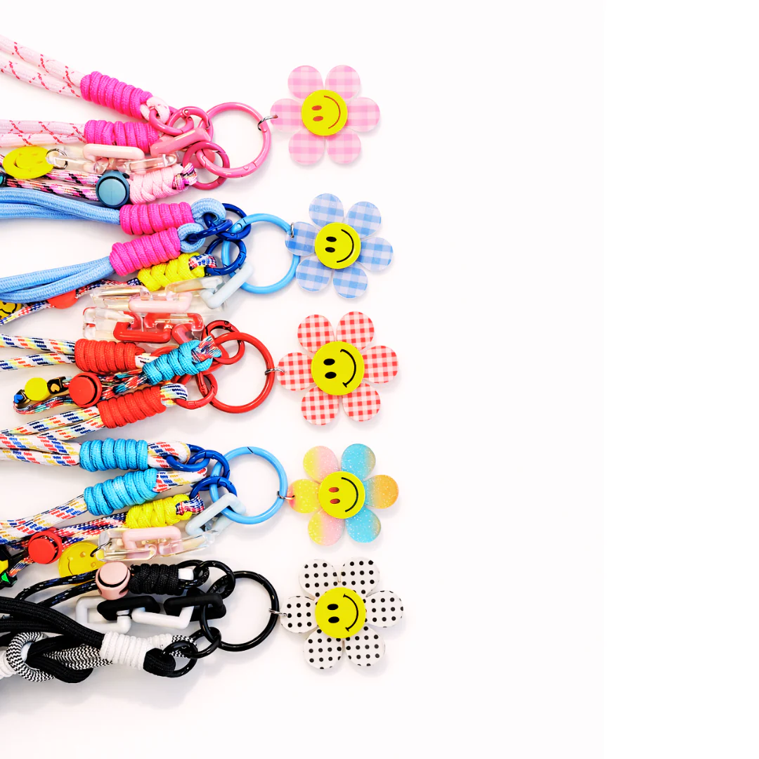 Flower power bag charm / key ring