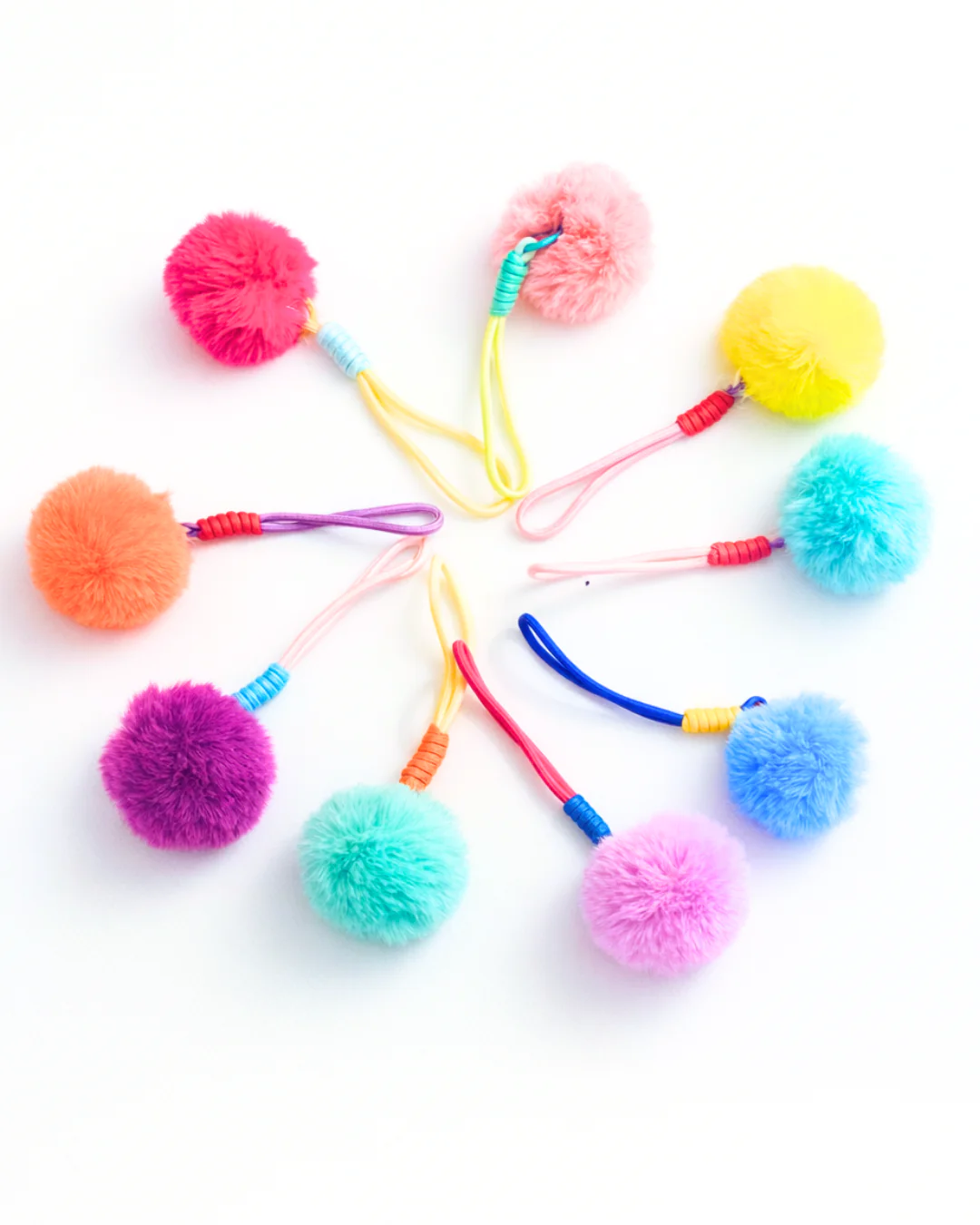 Fluffy Pom Pom Bag Charm Vegan