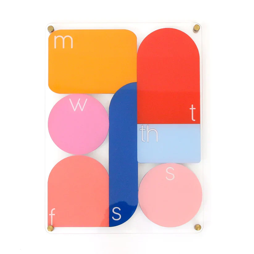 Geometric Weekly Dry Erase Calendar