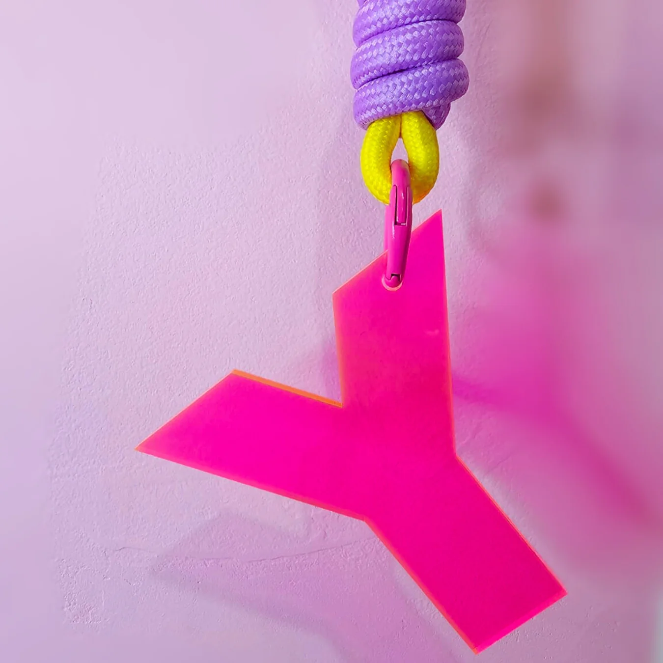 Hot Pink Translucent Acrylic Letter Bag Tag - Image 3