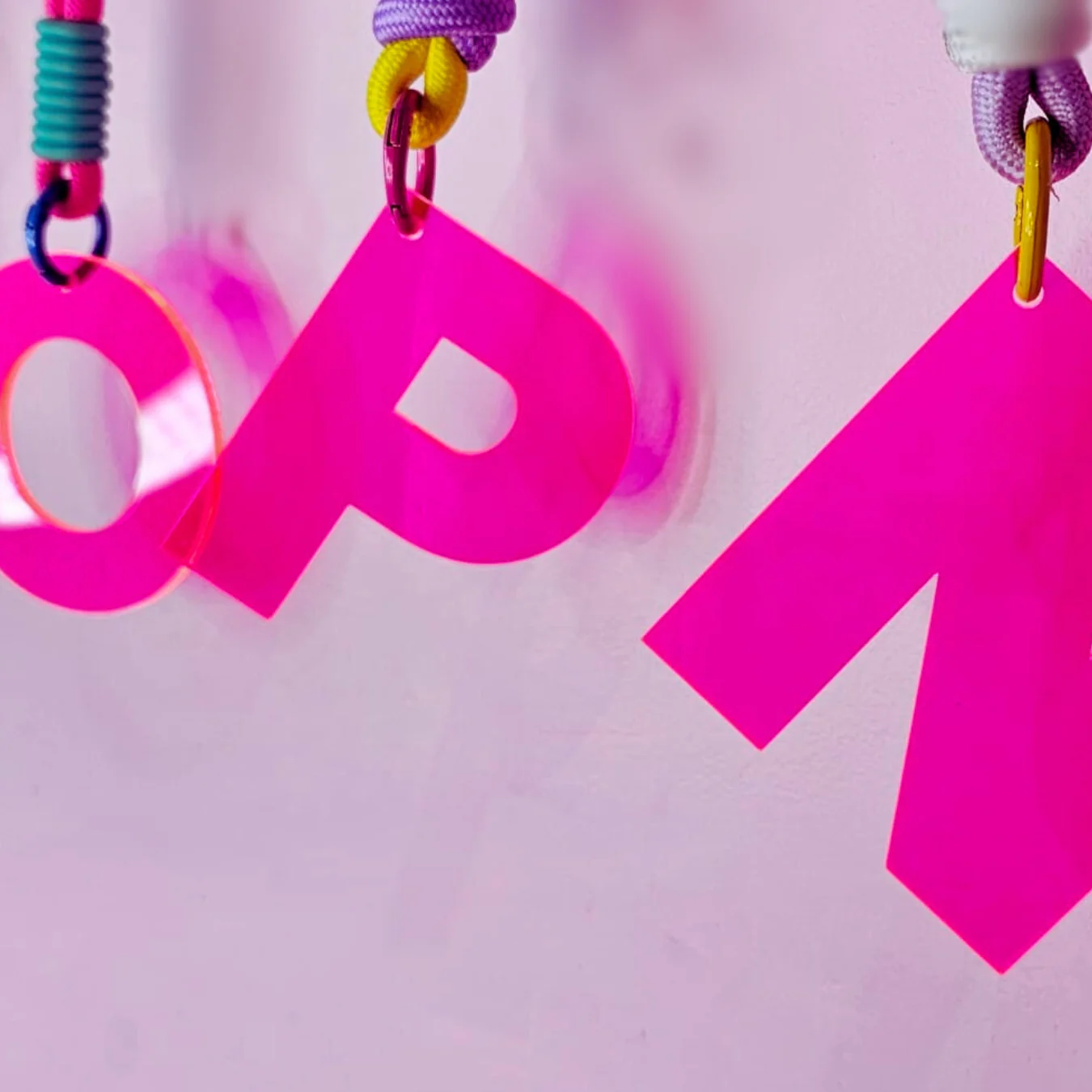 Hot Pink Translucent Acrylic Letter Bag Tag - Image 4