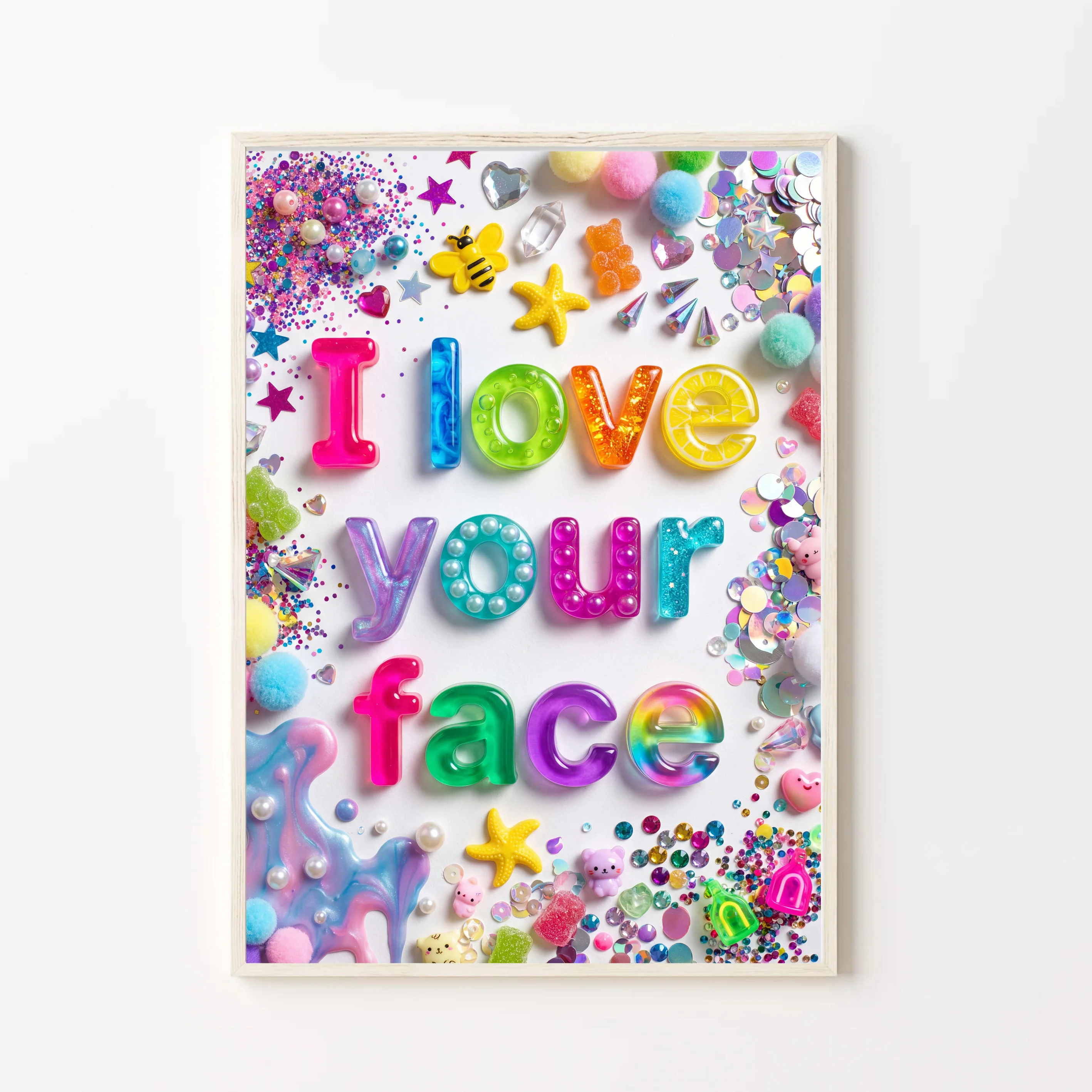 I Love Your Face - Collage Print