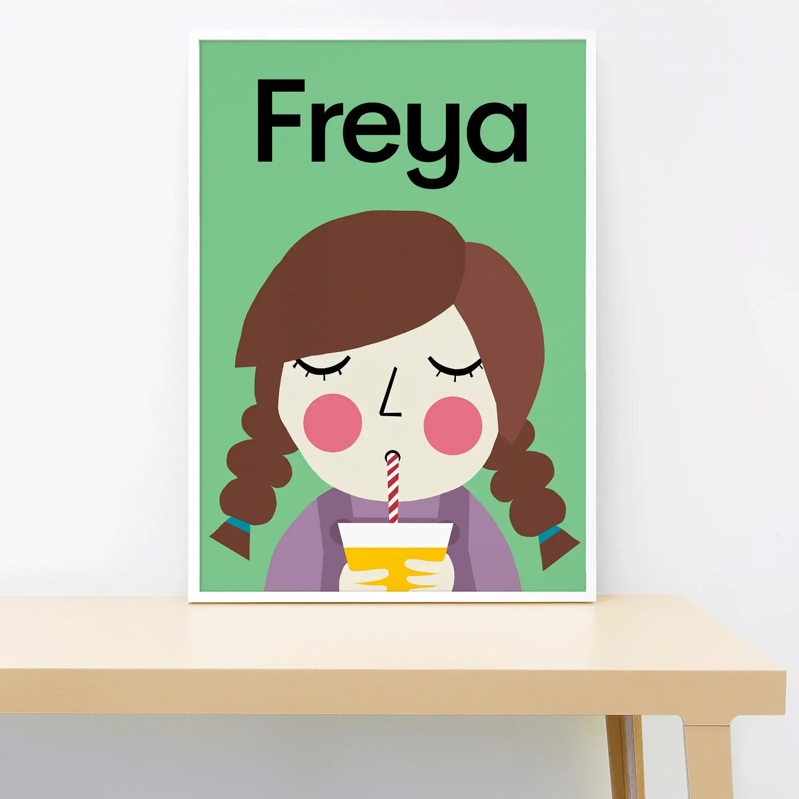 Juicy Green- Plaits Hair Personalised Print