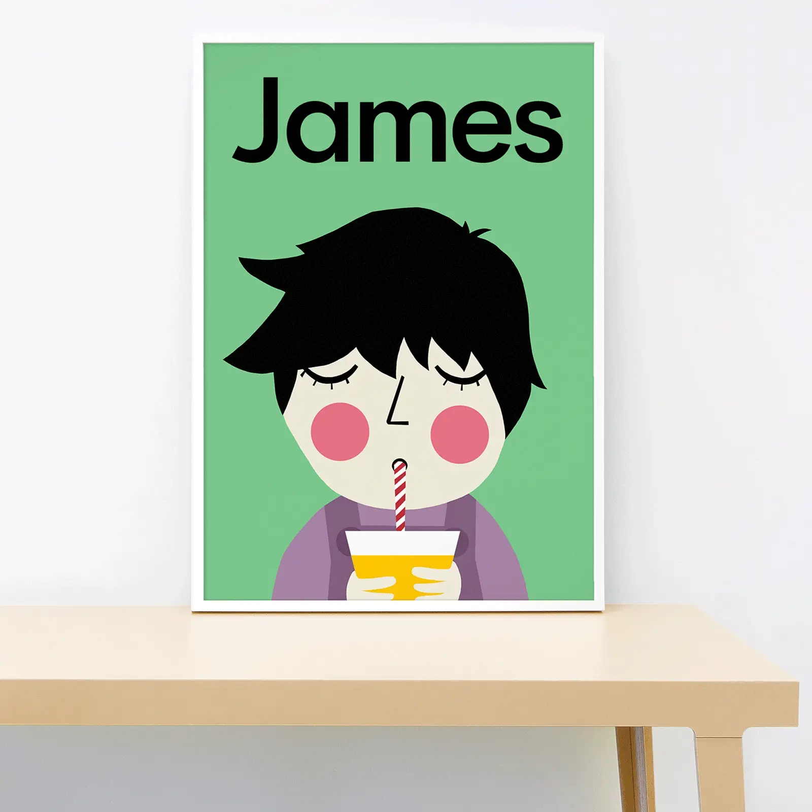 Juicy Green - Spiky Hair Personalised Print
