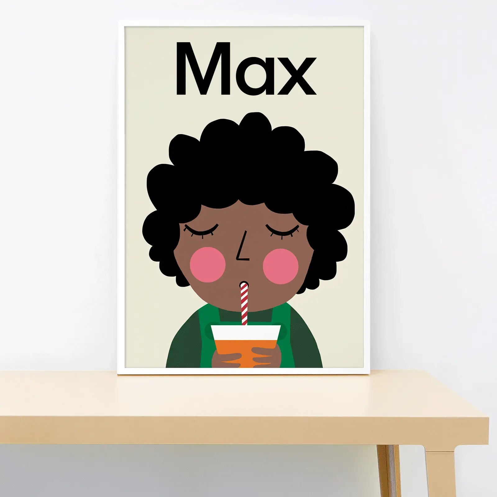 Juicy Plain - Curly Hair Personalised Print