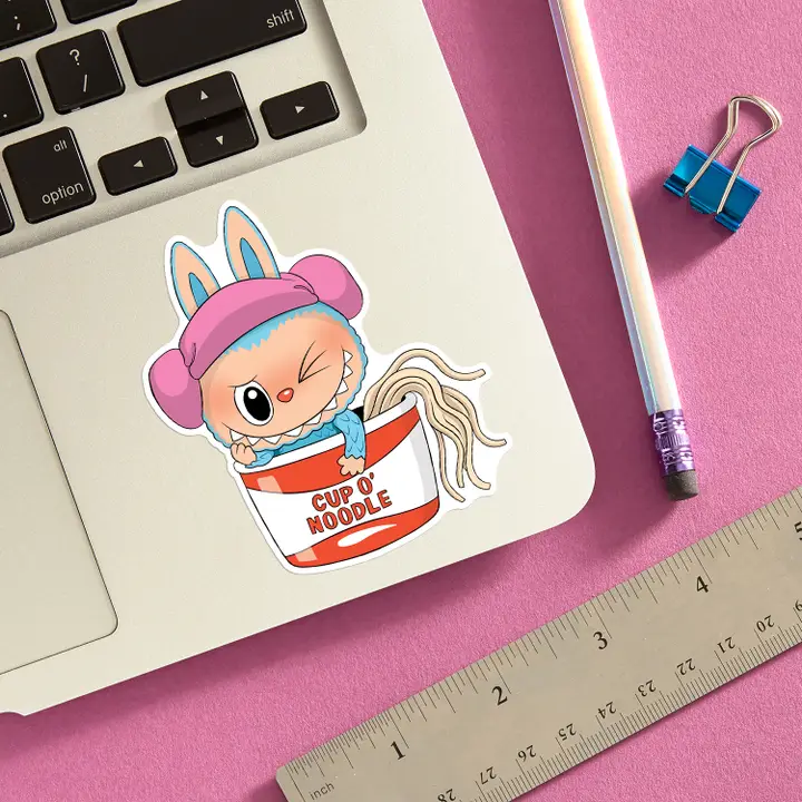 Labubu Ramen Noodle die cut sticker