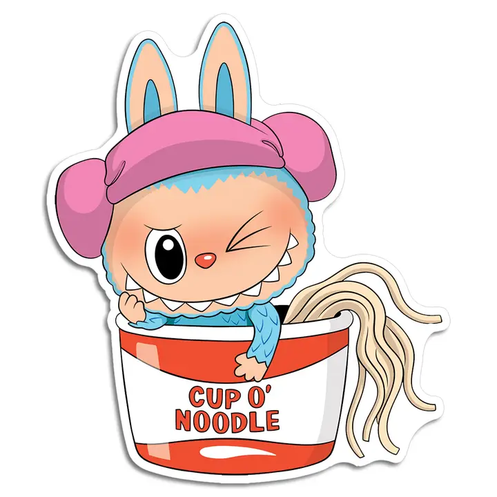 Labubu Ramen Noodle die cut sticker - Image 2