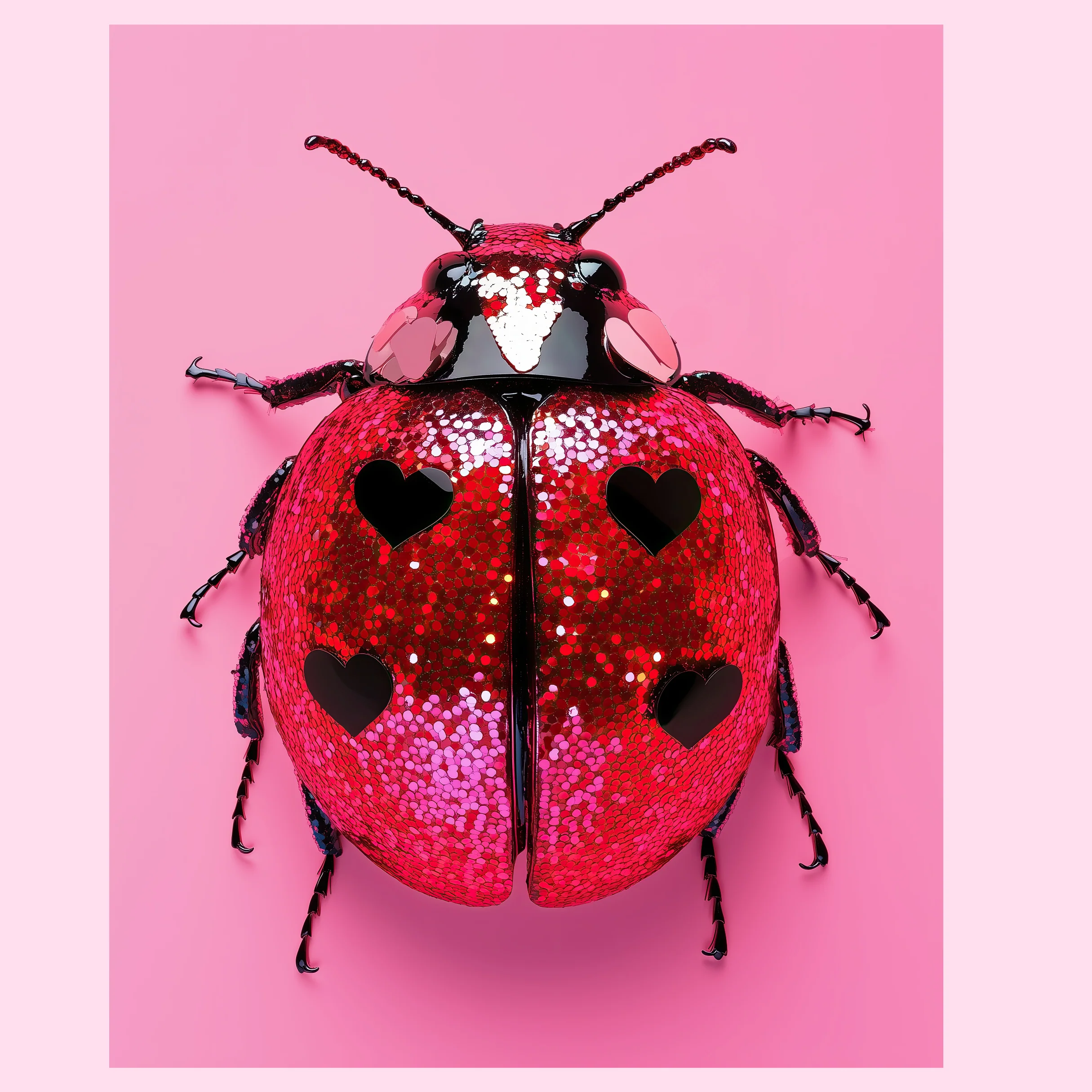 Ladybird - Red hearts Print