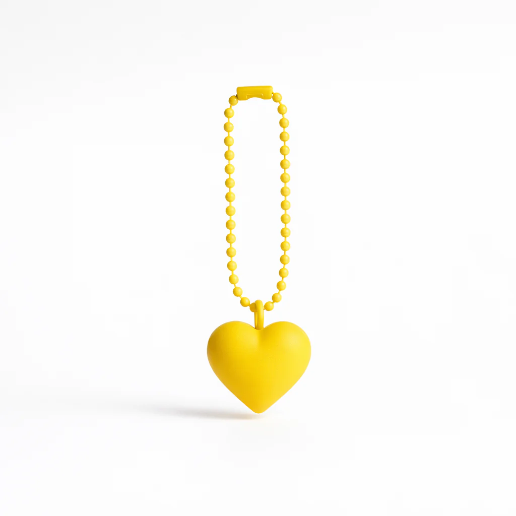 Metal chain Heart Bag Charm Key ring colours assorted - Image 2