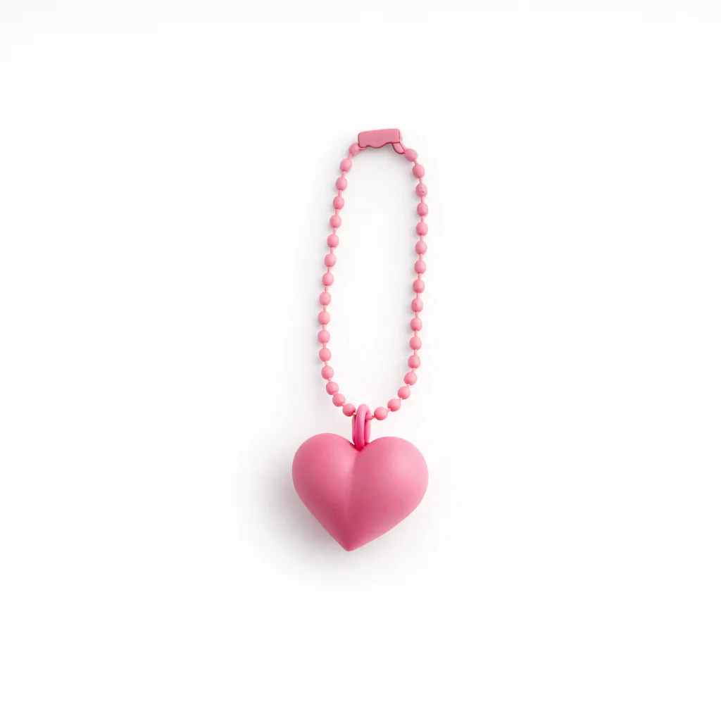 Metal chain Heart Bag Charm Key ring colours assorted - Image 3