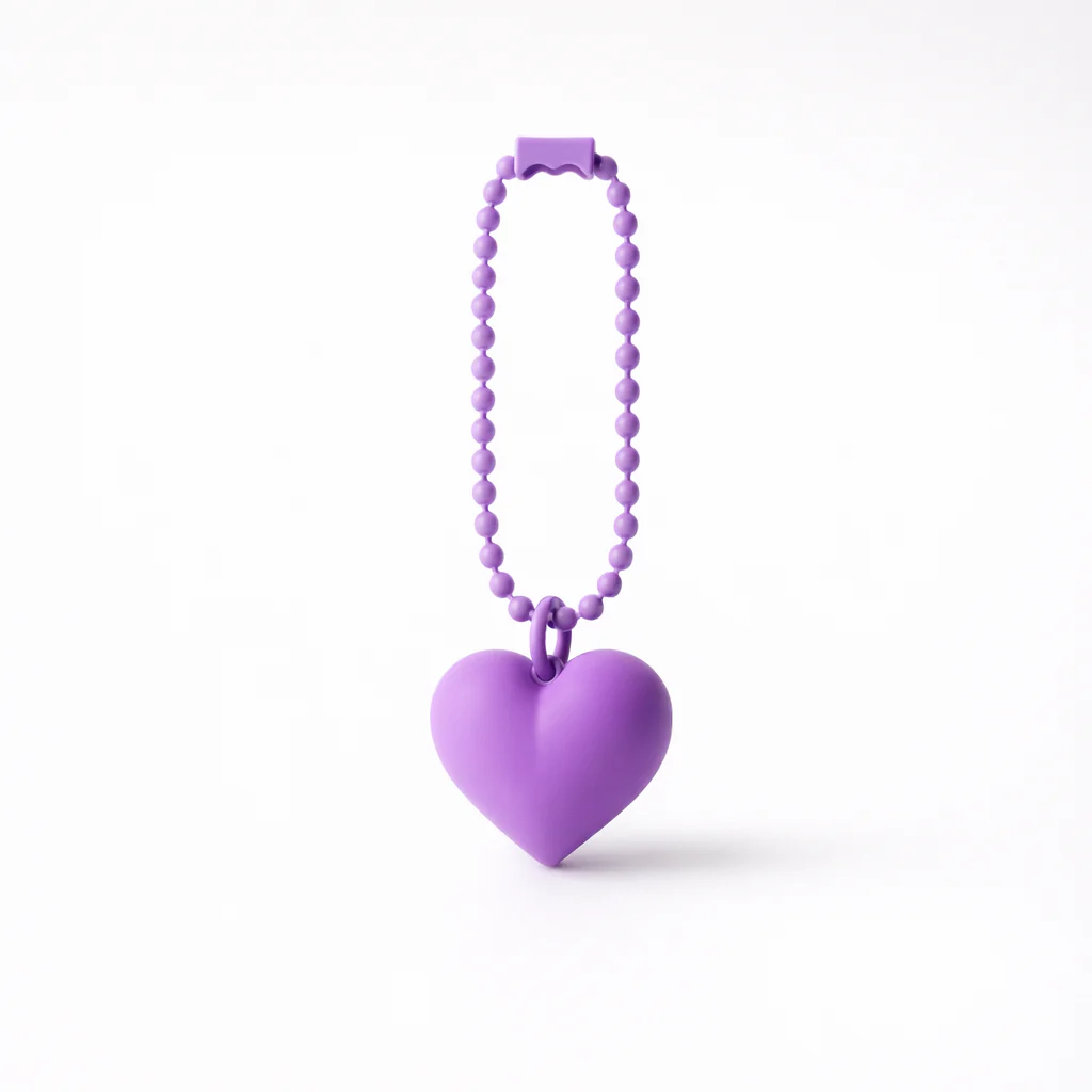 Metal chain Heart Bag Charm Key ring colours assorted - Image 4