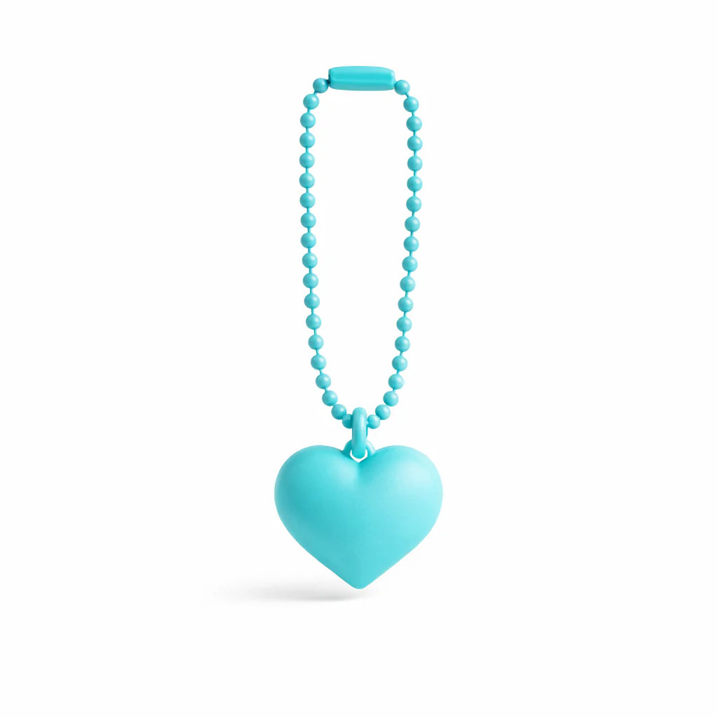 Metal chain Heart Bag Charm Key ring colours assorted - Image 7