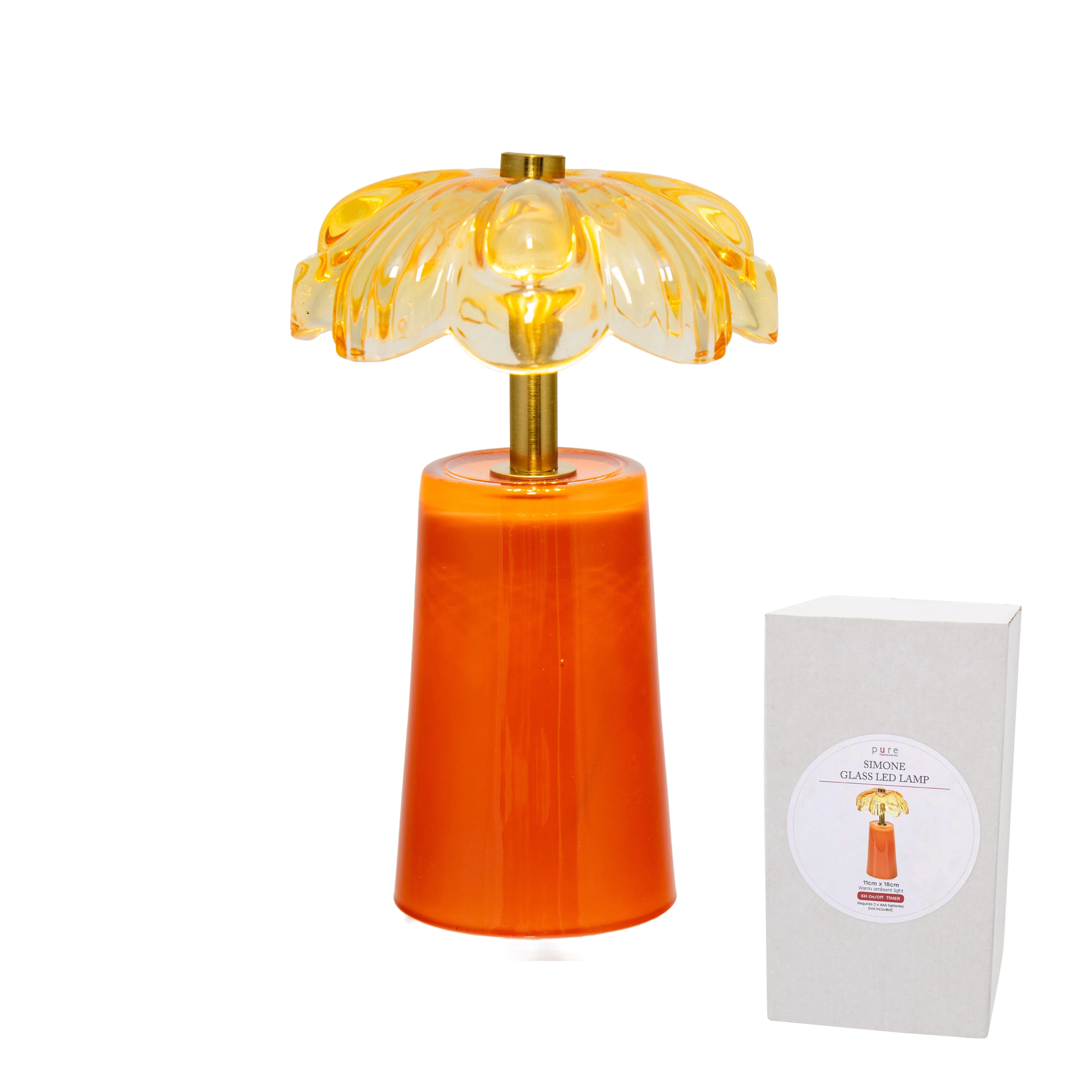 Orange flower lamp