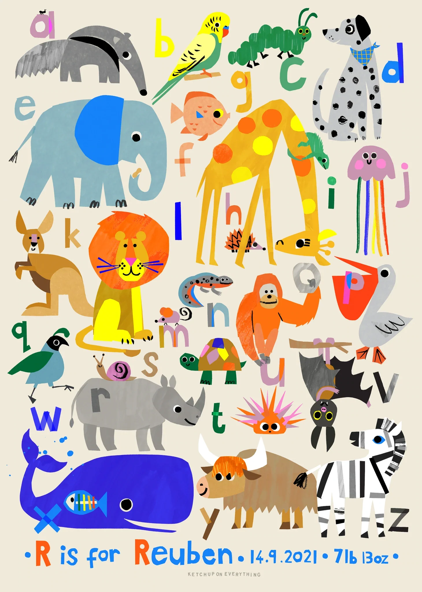 Personalised Animal Alphabet Print - Image 10