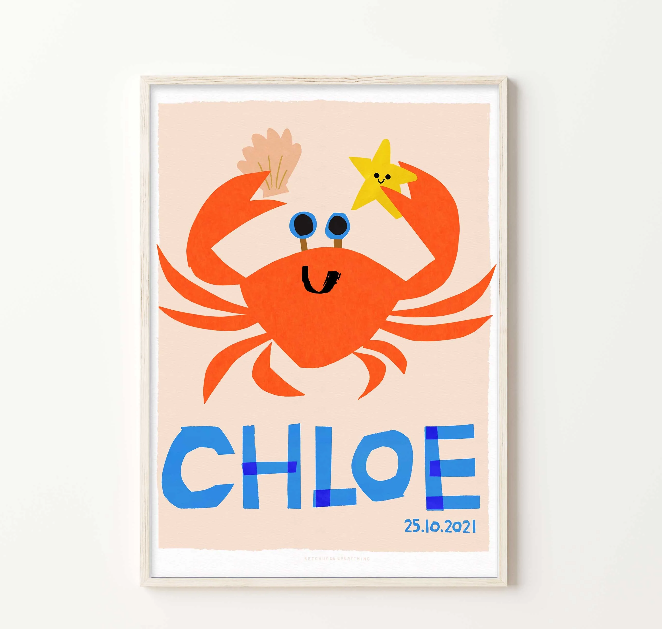 Personalised crab Print - Image 2