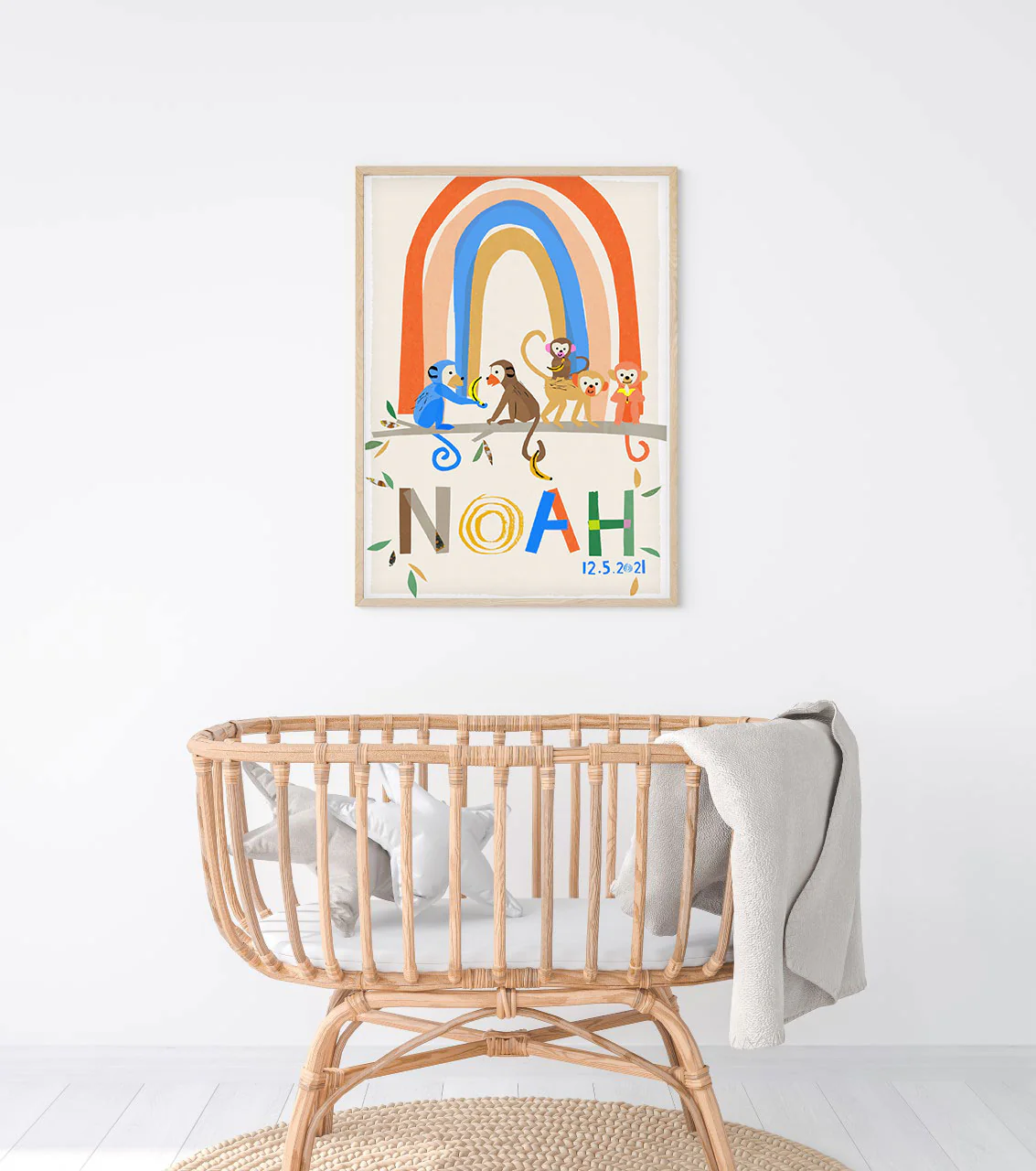 Personalised Monkeys with Rainbow Print - Image 3
