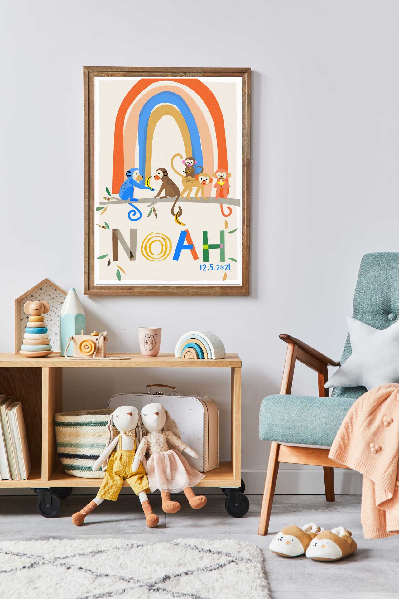 Personalised Monkeys with Rainbow Print - Image 4