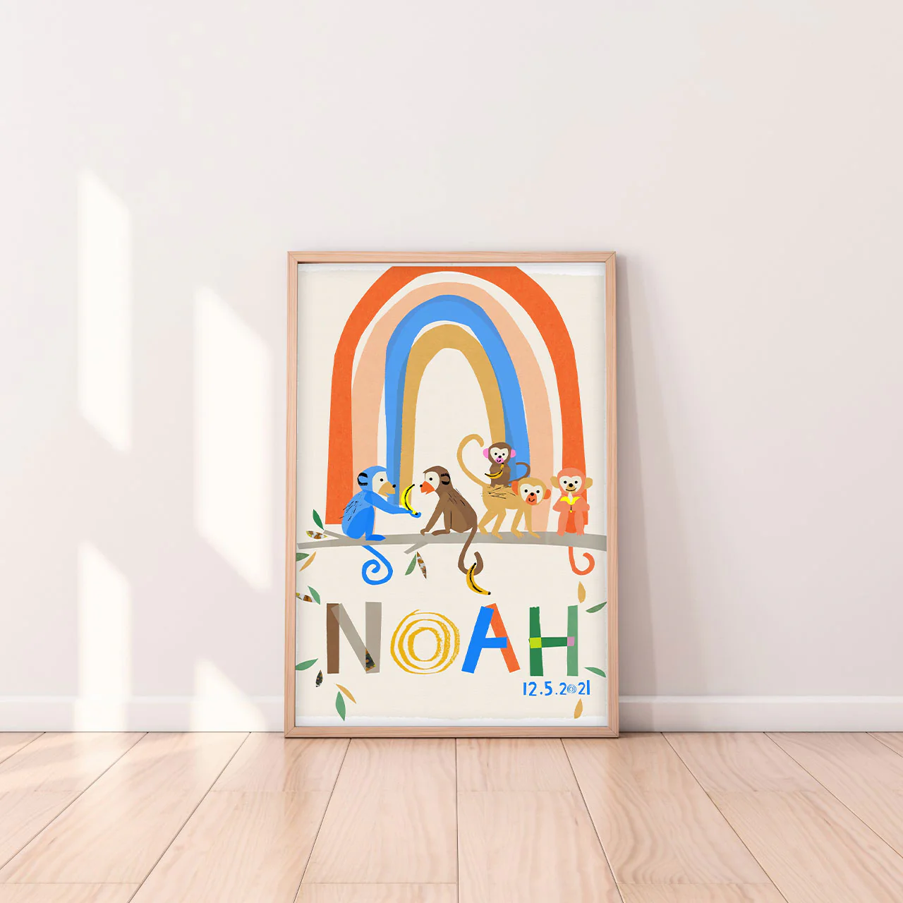 Personalised Monkeys with Rainbow Print - Image 5