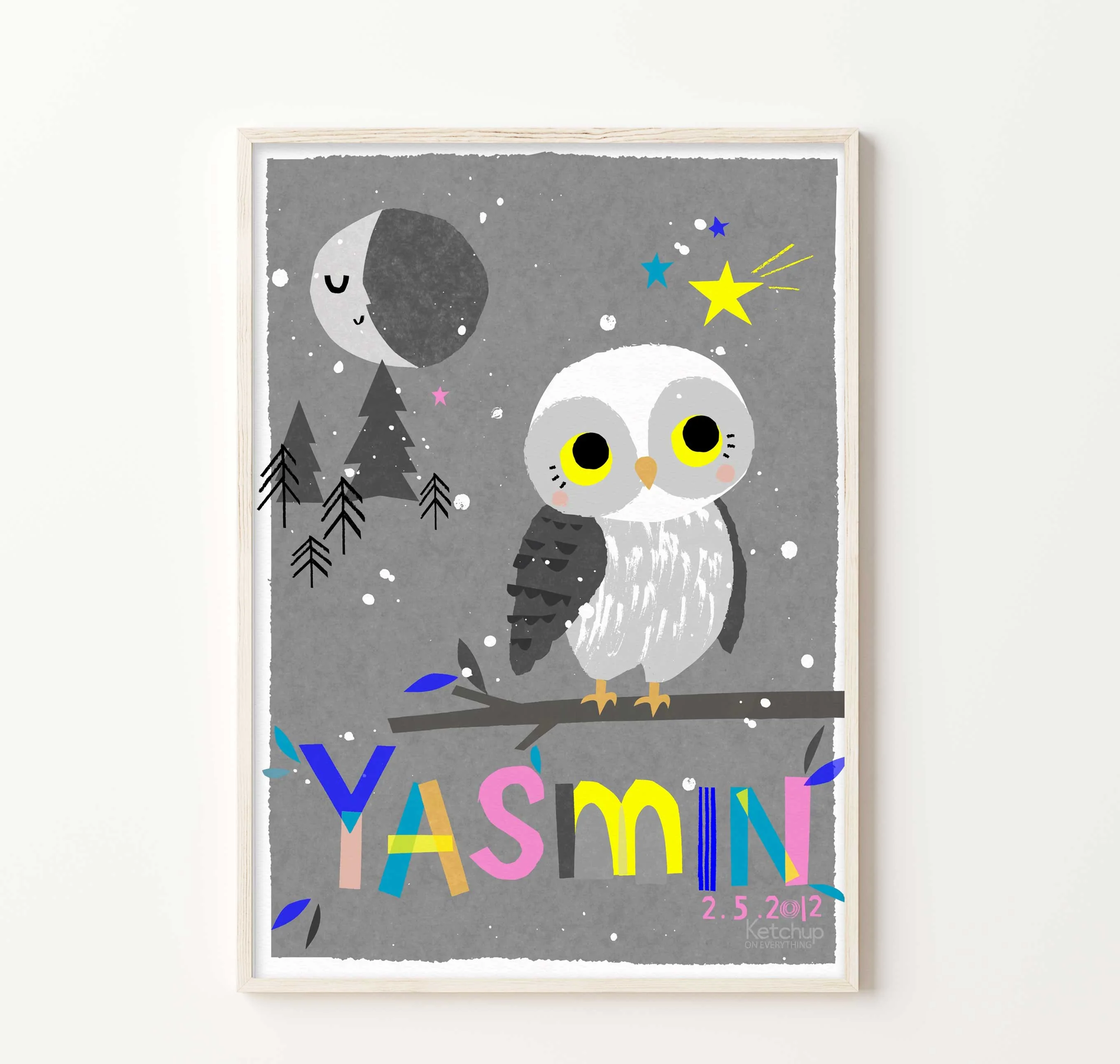 Personalised Owl Print