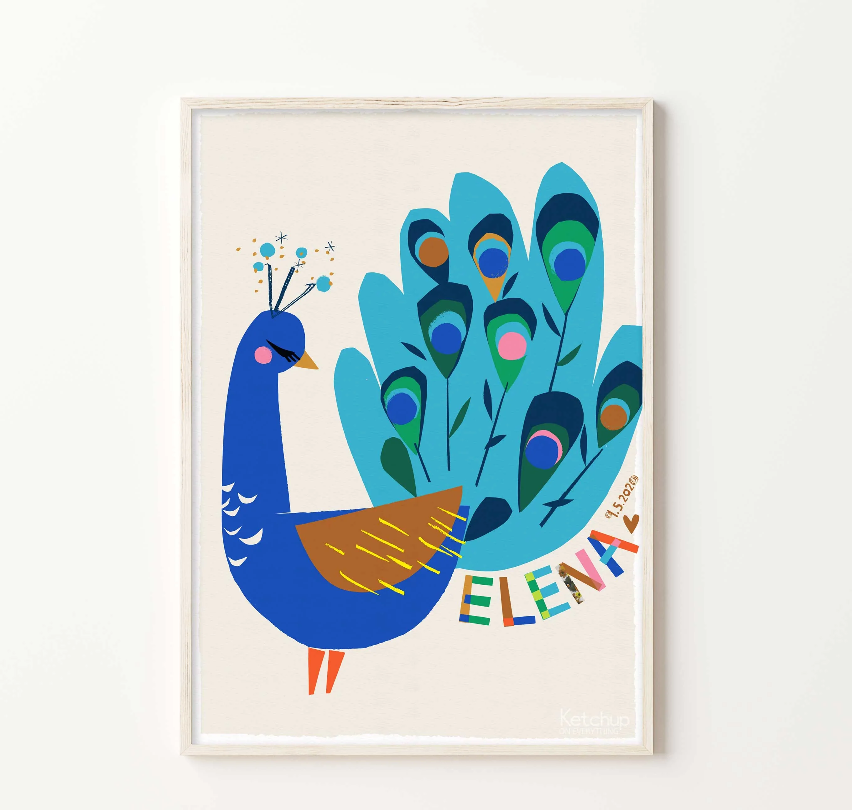 Personalised Peacock Print