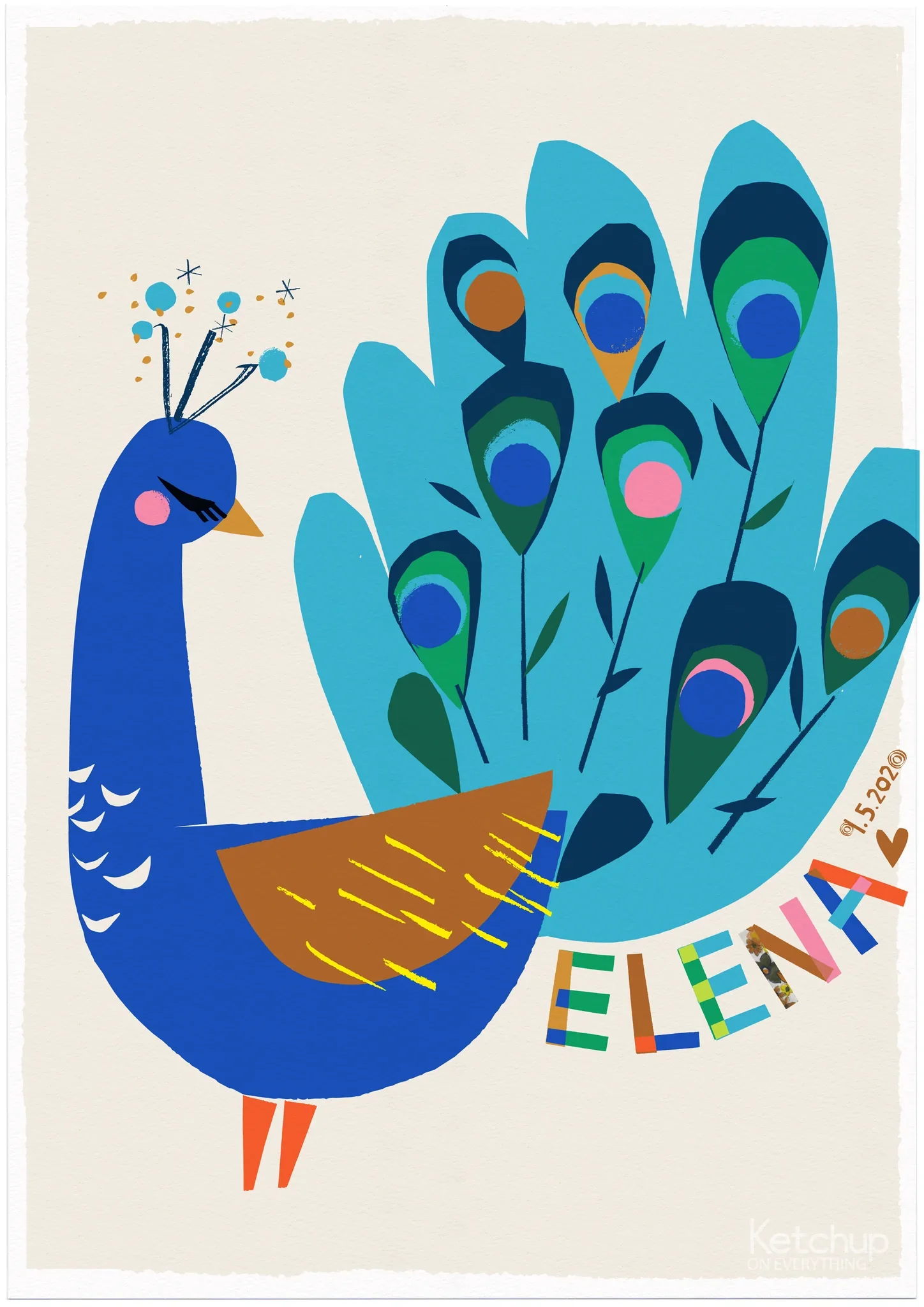 Personalised Peacock Print - Image 2